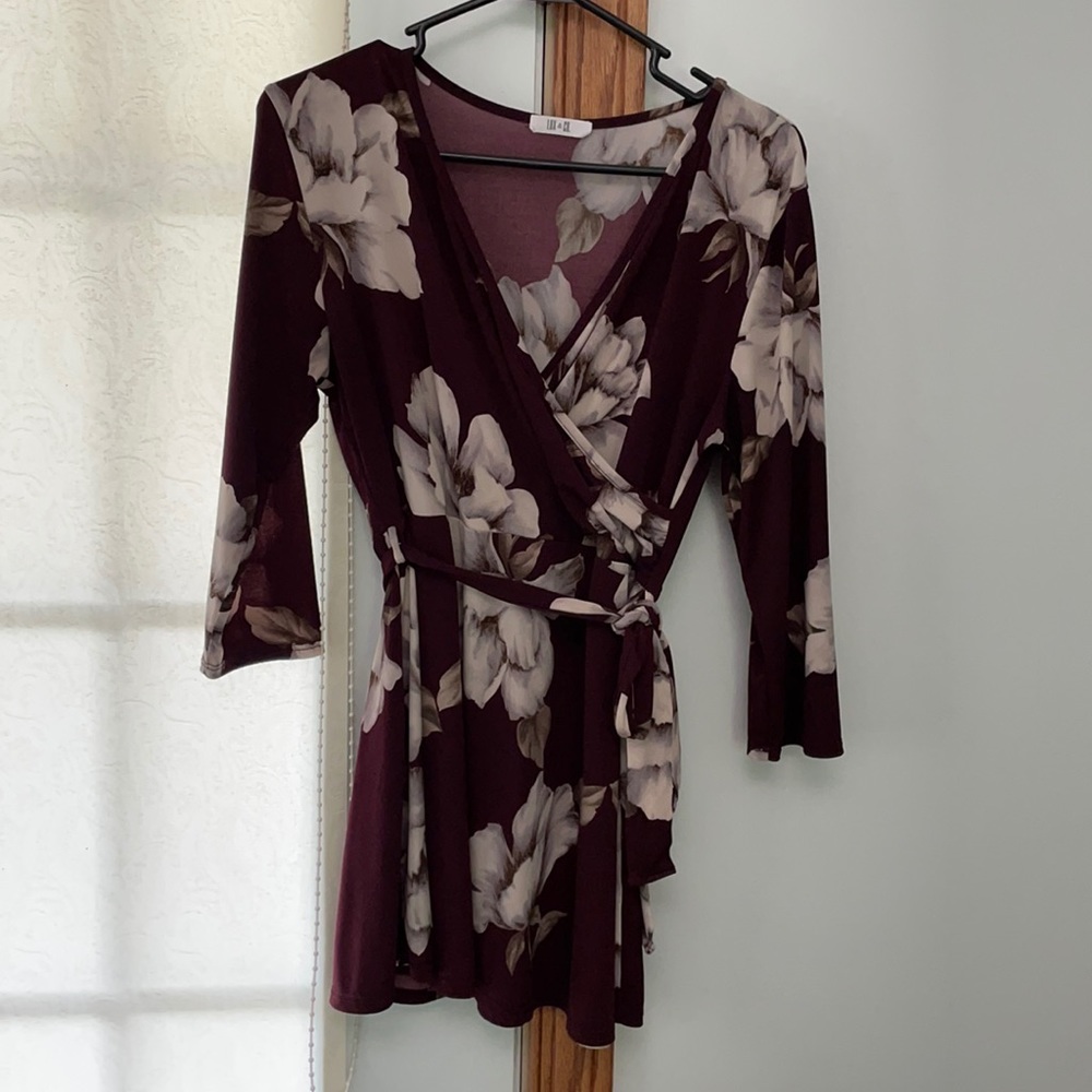 Floral Maternity V-neck Blouse